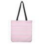 Pink And White Striped Pattern Print Tote Bag