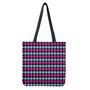 Pink Blue And Black Houndstooth Print Tote Bag