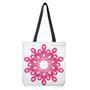 Pink Breast Cancer Ribbon Flower Print Tote Bag