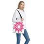 Pink Breast Cancer Ribbon Flower Print Tote Bag