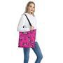 Pink Cassette Tape Pattern Print Tote Bag