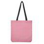 Pink Check Pattern Print Tote Bag