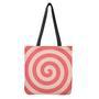 Pink Circle Swirl Print Tote Bag