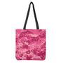 Pink Digital Camo Pattern Print Tote Bag