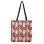 Pink Flower Patchwork Pattern Print Tote Bag