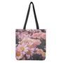 Pink Flowers Print Tote Bag