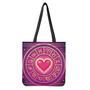 Pink Heart Zodiac Wheel Print Tote Bag