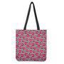 Pink Hibiscus Zigzag Pattern Print Tote Bag