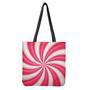 Pink Swirl Candy Print Tote Bag