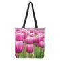 Pink Tulip Print Tote Bag