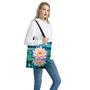 Pink Water Lily Print Tote Bag