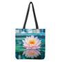 Pink Water Lily Print Tote Bag