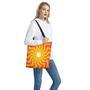 Psychedelic Burning Sun Print Tote Bag