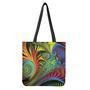 Psychedelic Fractal Print Tote Bag