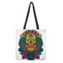 Psychedelic Skull Print Tote Bag