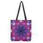 Purple And Blue Light Mandala Print Tote Bag