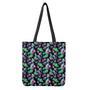 Purple And Green Leaf Pattern Print Tote Bag