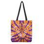 Purple And Orange Spider Tie Dye Print Tote Bag