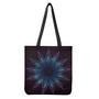 Purple And Teal Dark Mandala Print Tote Bag