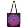 Purple And Teal Om Mandala Print Tote Bag