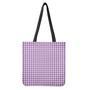 Purple And White Check Pattern Print Tote Bag