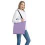 Purple And White Checkered Pattern Print Tote Bag