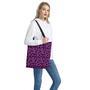 Purple Halloween Coffin Pattern Print Tote Bag