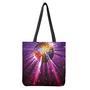 Purple Light Disco Ball Print Tote Bag