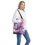 Purple Sweet Pea Print Tote Bag