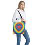 Rainbow Heart Tie Dye Print Tote Bag