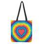 Rainbow Heart Tie Dye Print Tote Bag