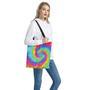 Rainbow Spiral Tie Dye Print Tote Bag