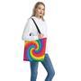 Rainbow Swirl Print Tote Bag