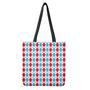 Red And Blue Argyle Pattern Print Tote Bag