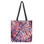 Red And Blue Spider Tie Dye Print Tote Bag