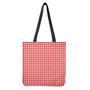 Red And White Check Pattern Print Tote Bag