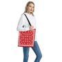 Red And White Paisley Bandana Print Tote Bag