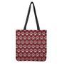 Red And White Paw Knitted Pattern Print Tote Bag