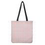 Red And White Tattersall Pattern Print Tote Bag