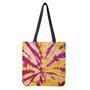 Red And Yellow Spider Tie Dye Print Tote Bag