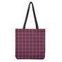 Red Blue And White Tartan Pattern Print Tote Bag