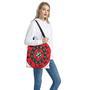 Red Chinese Zodiac Wheel Print Tote Bag