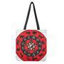 Red Chinese Zodiac Wheel Print Tote Bag