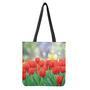 Red Tulip Print Tote Bag