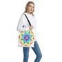 Reiki Chakra Flower Print Tote Bag