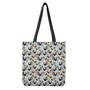 Rooster And Snowflake Pattern Print Tote Bag