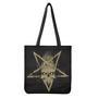 Satanic Pentagram Skull Print Tote Bag