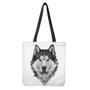 Siberian Husky Portrait Print Tote Bag