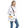 Snowman Face Print Tote Bag