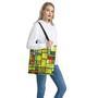 Square Stained Glass Mosaic Print Tote Bag